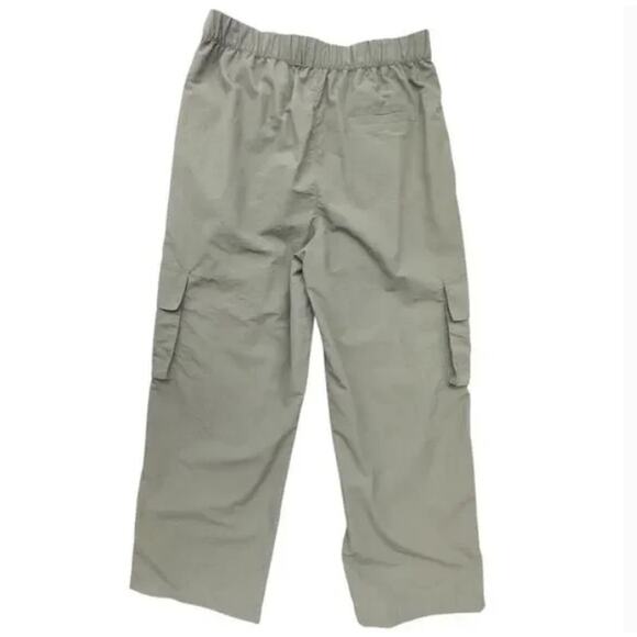 NEW $88 Wilo Anthropologie Parachute Fly Cargo Pants Olive M Drawstring Jogger - Picture 2 of 3